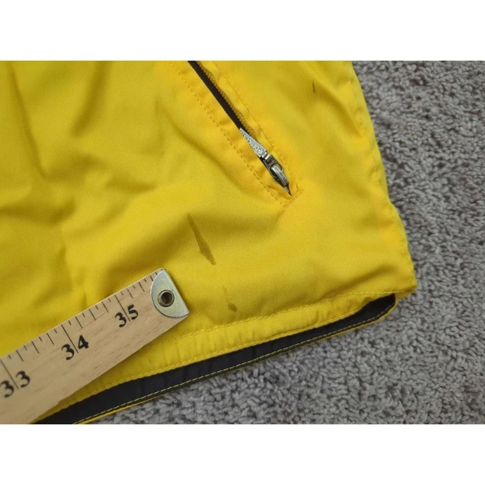 Descente Ski Wear‎ Jacket Mens Large Yellow Long Sleeve Hooded Insulated